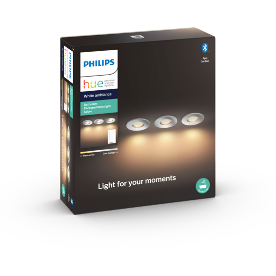 Philips Hue WA Adore Recessed Spotlight 5W 3pk Philips Hue WA Adore Recessed Spotlight 5W 3pk