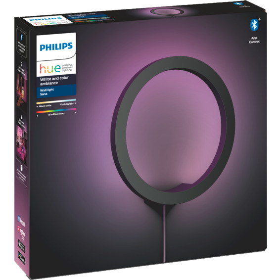 Philips Hue WCA Sana Vegglampe Sort 20W 24V BLT Philips Hue WCA Sana Vegglampe Sort 20W 24V BLT