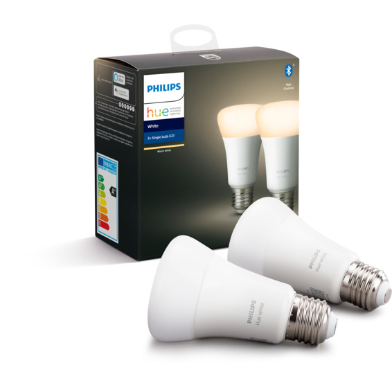 Philips Hue W E27 Lyskilde A60 9W 2pk BLT Philips Hue W E27 Lyskilde A60 9W 2pk BLT