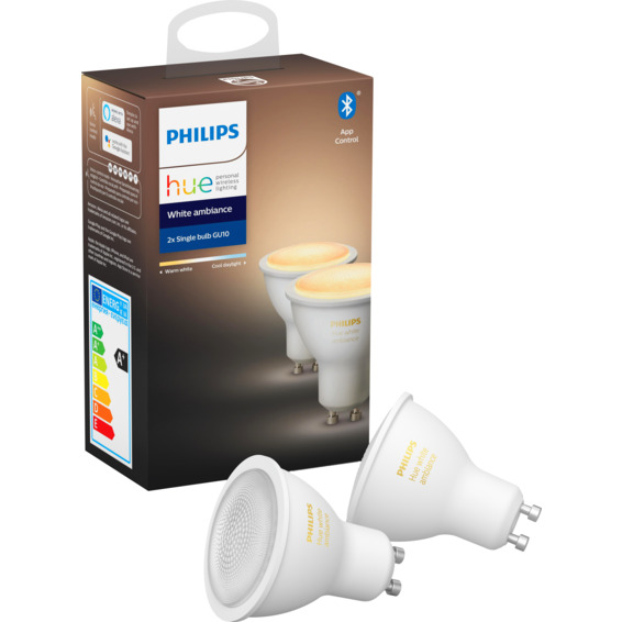 Philips Hue WA GU10 Lyskilde 6W 2pk BLT Philips Hue WA GU10 Lyskilde 6W 2pk BLT