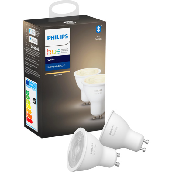 Philips Hue W GU10 Lyskilde 6W 2pk BLT Philips Hue W GU10 Lyskilde 6W 2pk BLT