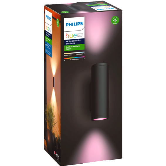 Philips Hue WCA Appear Vegglampe 2x8W Sort Philips Hue WCA Appear Vegglampe 2x8W Sort
