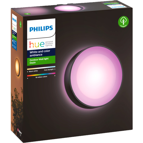 Hue WCA Daylo Vegglampe 1x15W Sort - 60252