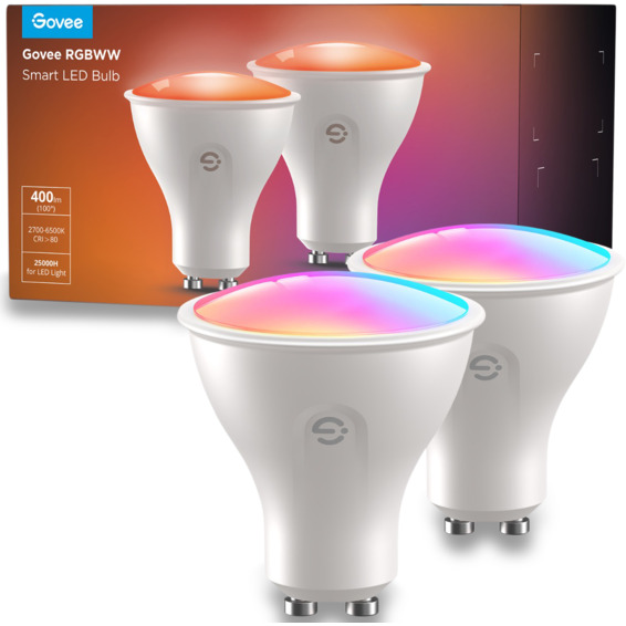 Govee GU10 Wifi+Bluetooth RGBWW pære 400lm (2pack)
