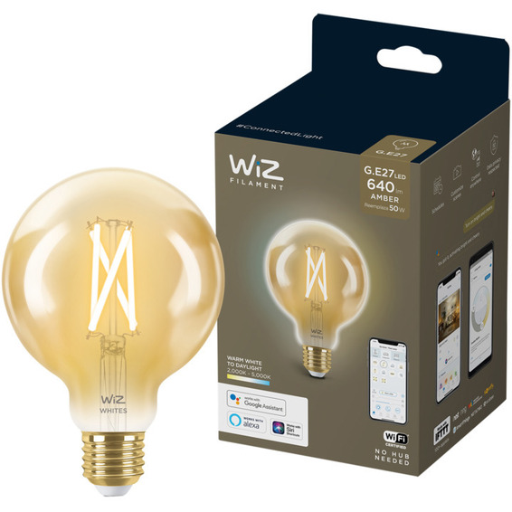 WiZ Lyskilde WA 6,7W G95 Gyllen E27 WiFi WiZ Lyskilde WA 6,7W G95 Gyllen E27 WiFi