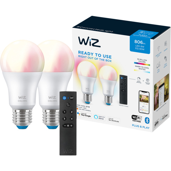 Startsett WCA 2x8,5W A60 E27 WiFi + Fjernkontroll - 60435