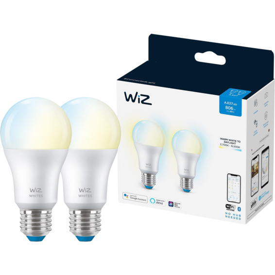 WiZ Lyskilde WA 8W A60 E27 WiFi 2pk