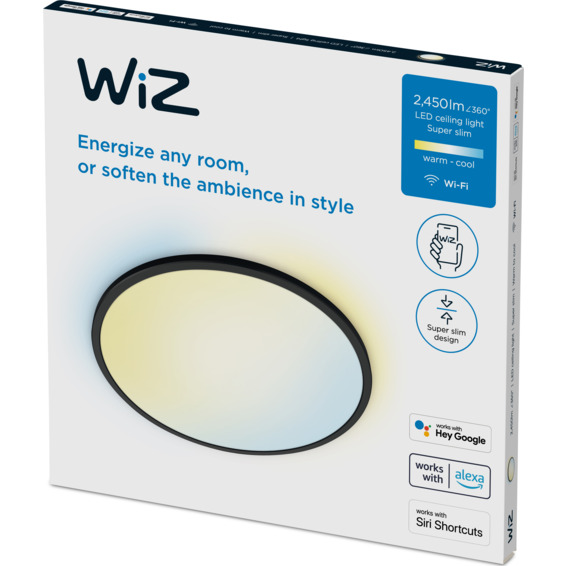 WiZ SuperSlim Taklampe 22W Sort