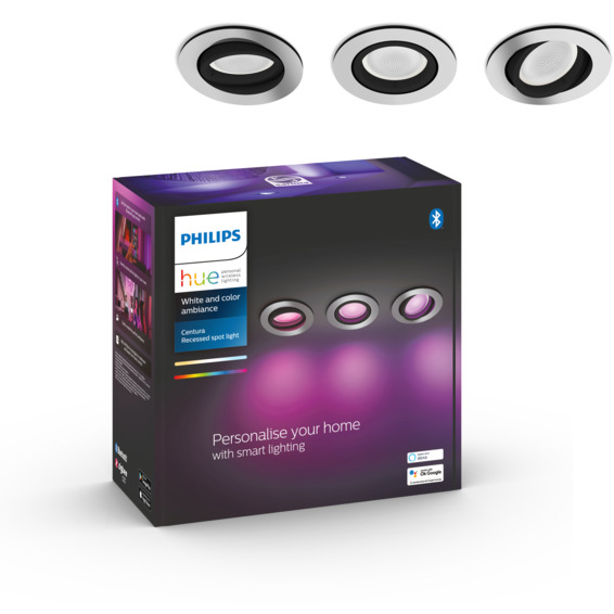 Hue WCA Centura Downlight Rund 3x5,7W Alu - 60612