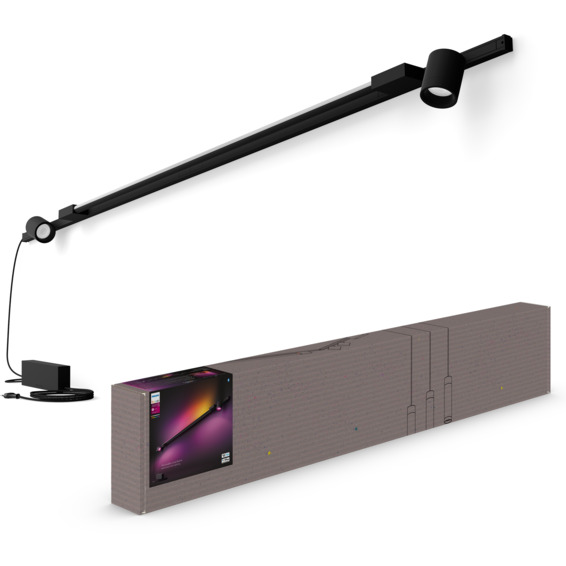 Philips Hue WCA Perifo Vegglampe 2xSpot + 1xLysstang Sort