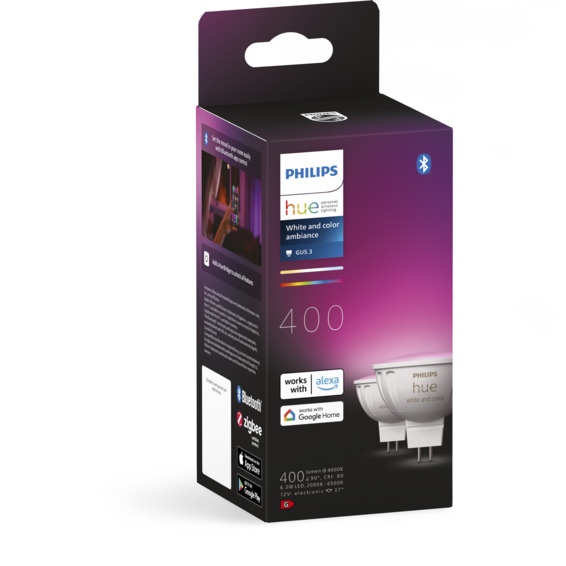 Philips Hue WCA Lyskilde 4.7W 12V MR16 2pk