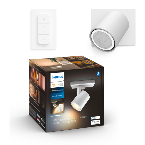 Hue Runner Single Spotlight - Hvit - Med Dimmebryter