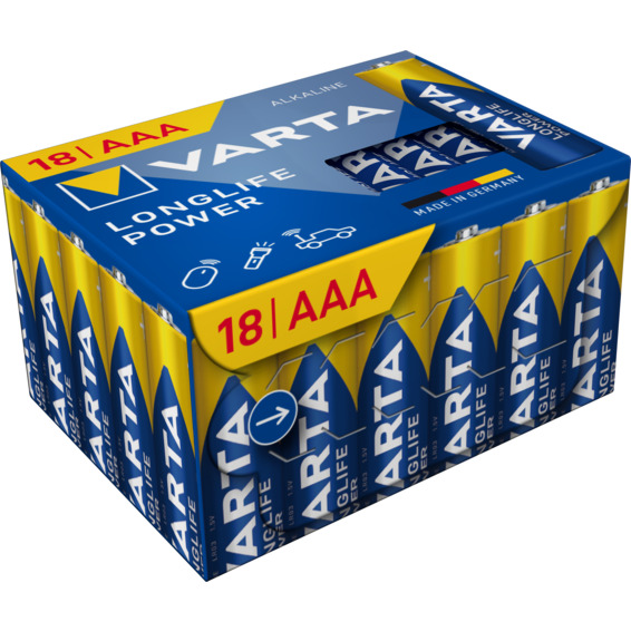 Batteri Varta Longlife Power LR03/AAA Cube 18 pk