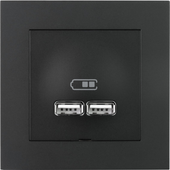 USB Kontakt | Elektroimportøren AS Lader 2XUSB 2,1A 5V DC Antracit | Elektroimportøren AS