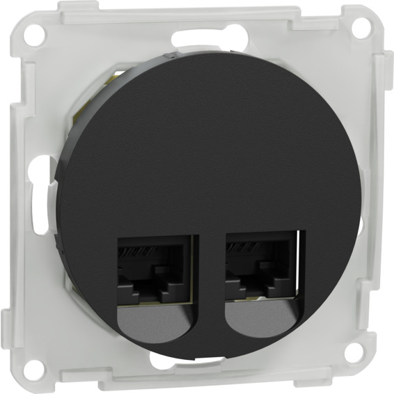 ELKO One modularuttak 2x8 kat 6 UTP LSA Sort