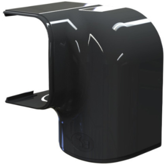 Optima T Bend venstrevridd MRS75 75 x 56mm Sort