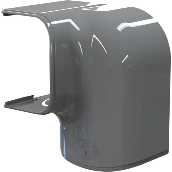 Optima T Bend venstrevridd MRS75 75 x 56mm Antrasitt Grå