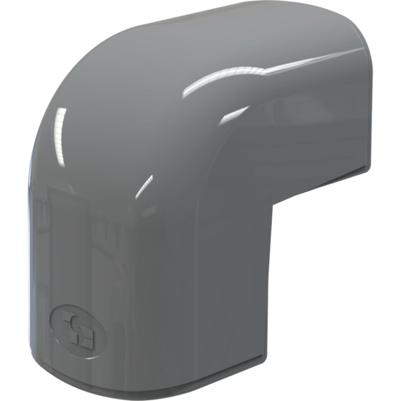 Optima T Bend Utvendig CAE75 75 x 56mm Antrasitt Grå