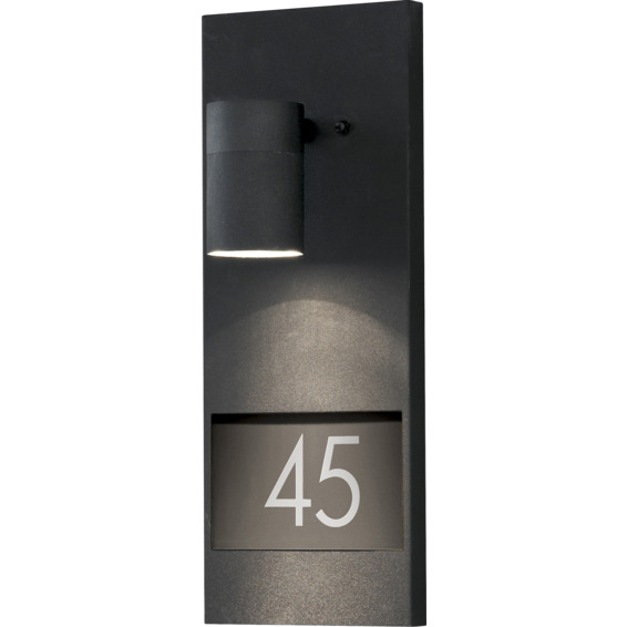 Modena vegglampe GU10 Sort inkl husnummer IP44