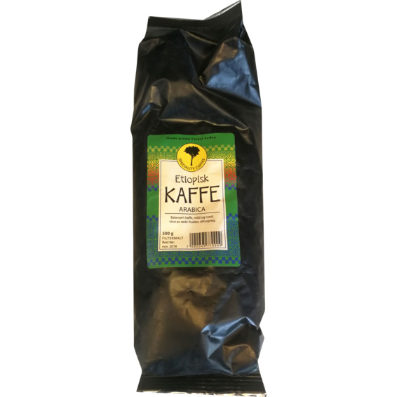 Etiopisk Kaffe Arabica 500g Filtermalt Etiopisk Kaffe Arabica 500g Filtermalt
