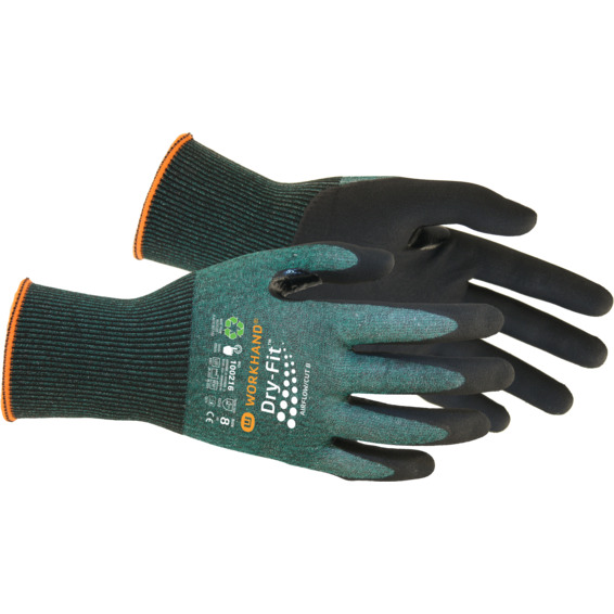 Monteringshanske Dry Fit Airflow/Cut B Str.9 Grønn