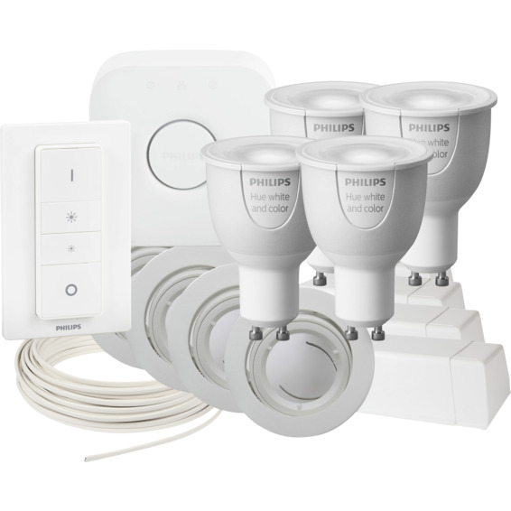 Komplett Philips Hue WCA Downlightstartpakke Matt Hvit 4 pk Komplett Philips Hue WCA Downlightstartpakke Matt Hvit 4 pk