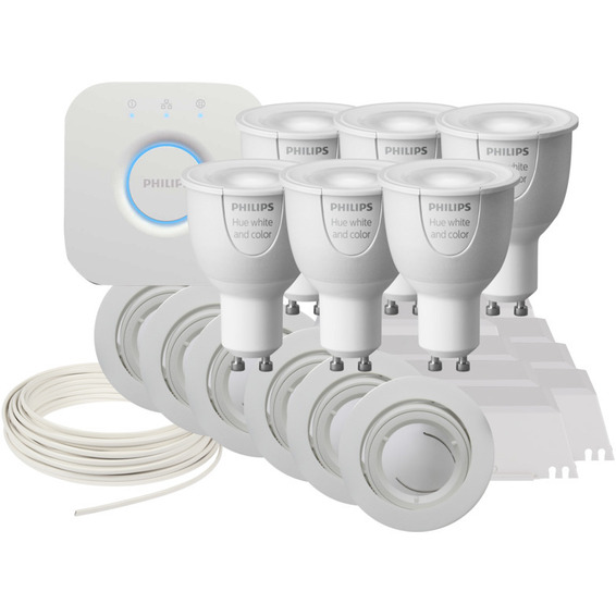 Komplett Philips Hue WCA Downlightspakke Matt Hvit 6pk Komplett Philips Hue WCA Downlightspakke Matt Hvit 6pk