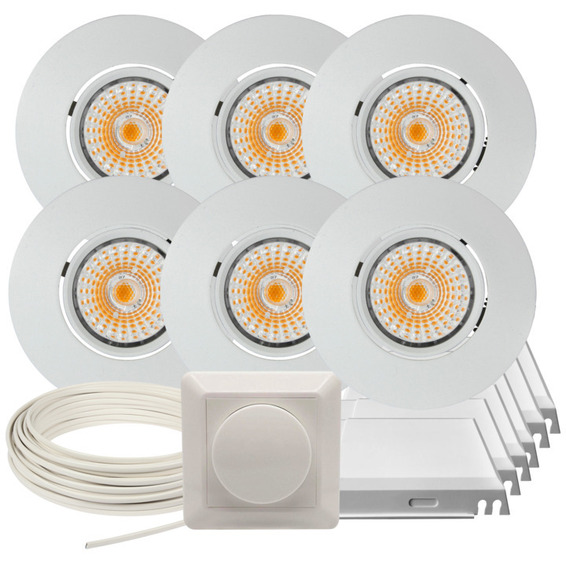 Komplett Altea Tilt LED Downlightpakke Matt Hvit 6 pk V2 Komplett Altea Tilt LED Downlightpakke Matt Hvit 6 pk V2