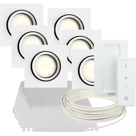 Komplett Philips Hue D.pakke Milliskin Firk. Hvit 6 pk Komplett Philips Hue D.pakke Milliskin Firk. Hvit 6 pk