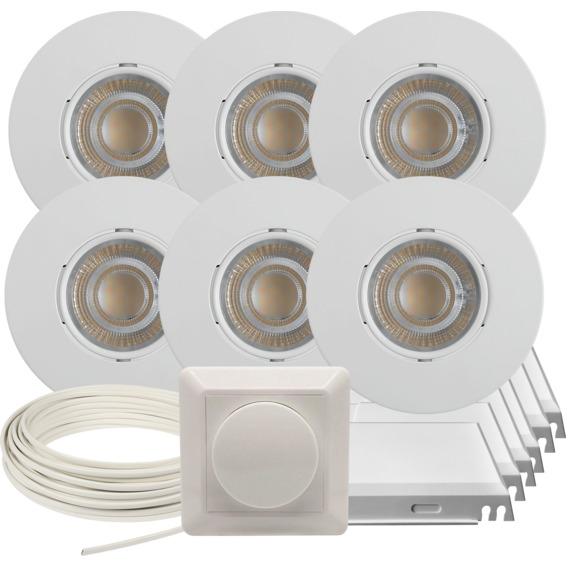 J&EL Downlightpakke Alna Hvit 6 pk