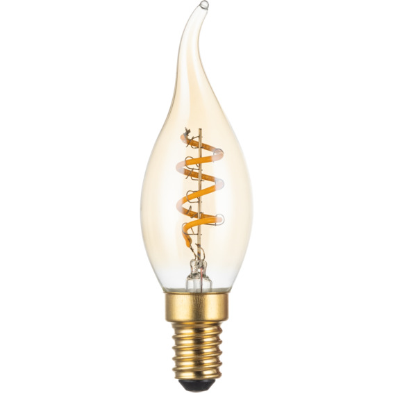 J&EL Flexi Dekor C35L Flame 3W E14 Gyllen