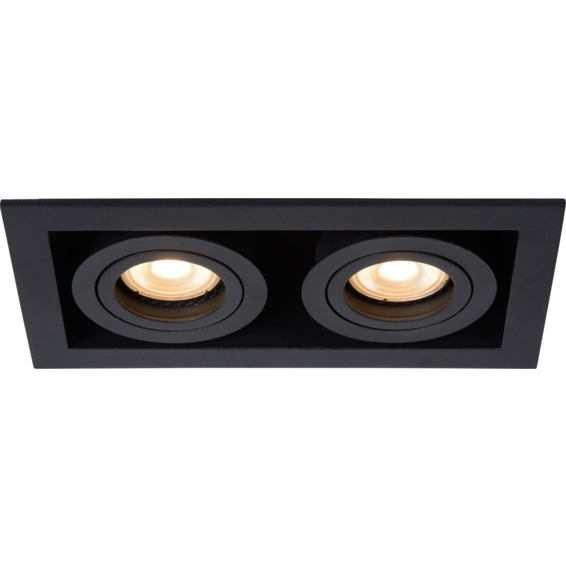 Lucide Chimney Downlight Firkantet 2XGU10 Sort