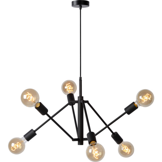 Lucide Lester Pendellampe 6xE27 Sort