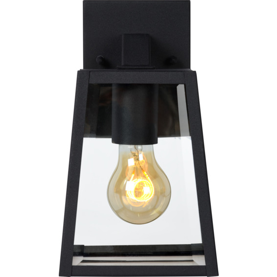 Lucide Matslot Smal Vegglampe E27 IP23 Sort