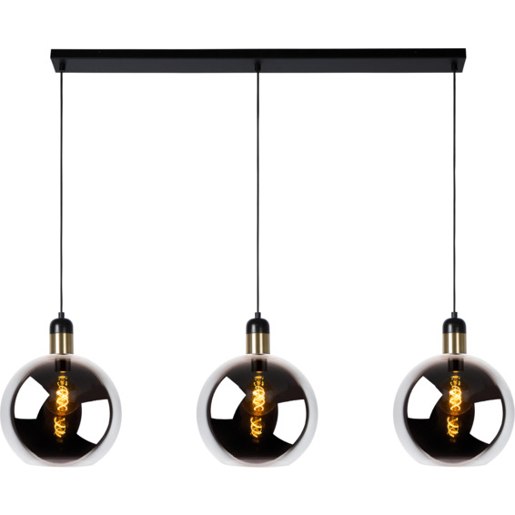 Lucide Julius Pendellampe 3xE27 Røykfarget Glass