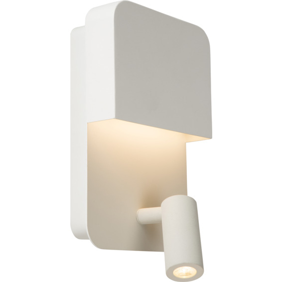 Lucide Boxer Vegglampe 3000K m/USB Ladeport Hvit