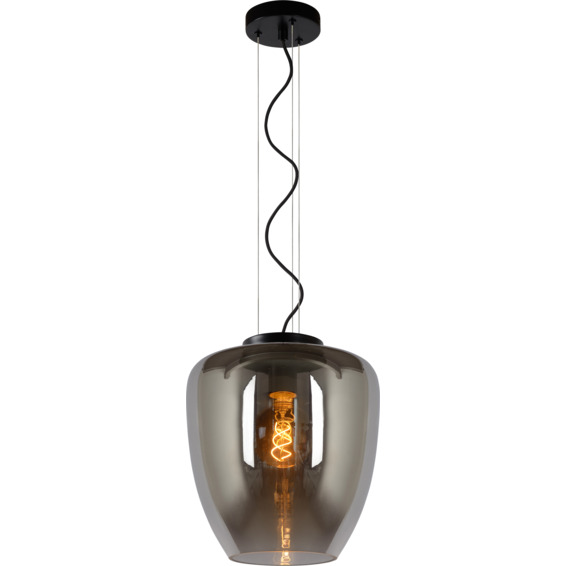 Lucide Florien Pendellampe E27 60W Røykfarget Glass