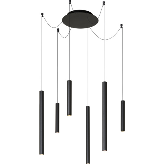Lucide Lorenz Pendellampe 6x4W Matt Sort