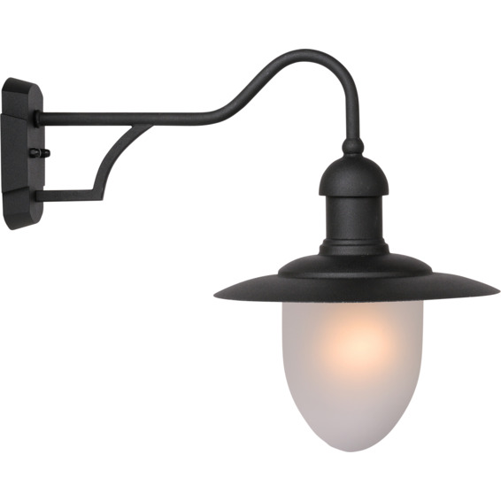 Lucide Aruba Utendørs Vegglampe E27 25cm IP44 Sort