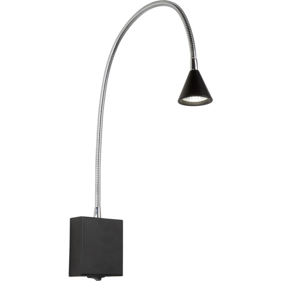 Lucide Buddy Vegglampe 3W m/Fleksibel Arm Sort