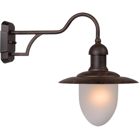 Lucide Aruba Vegglampe E27 IP44 Rustfarget
