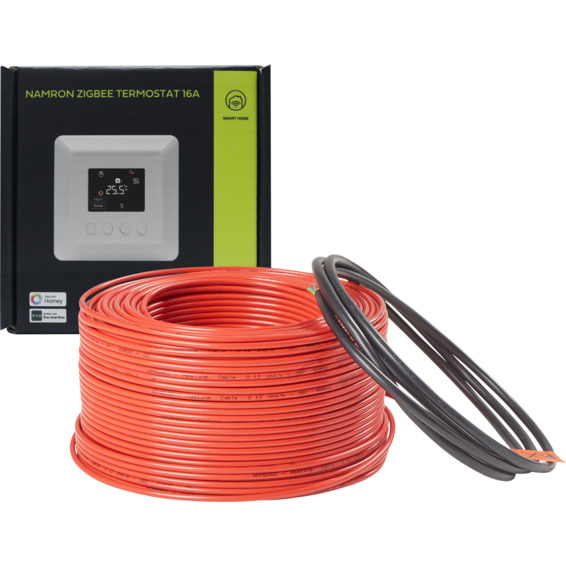 Namron varmekabelpakke inkl zigbee termostat 20w/m 600w