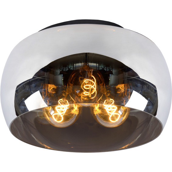 Lucide Olivia Taklampe 40cm 3xE27 Røykfarget Grå
