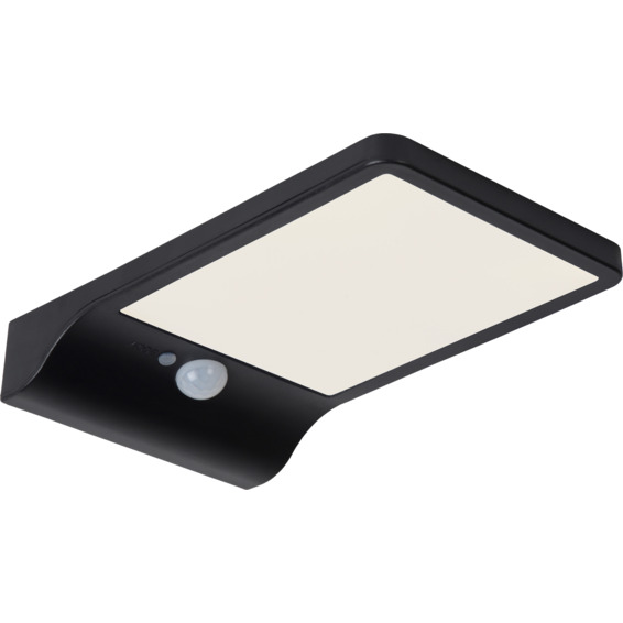 Lucide Basic vegglampe dim solcelle + sensor 1x3W IP44 sort