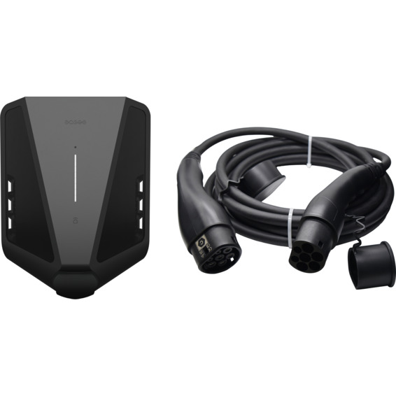 Easee Charge Max Sort og Namron Ladekabel 7m