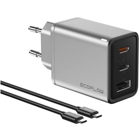 EcoFlow Rapid 65W GaN USB lader med 100W ladekabel